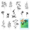 Flowers Clear Stamps for Card Making and Photo Album Decorations, Leaves Blossoms Stamps Branch Grass Plants Clear Rubber Stamps for Card Making Decoration and DIY Scrapbooking