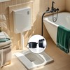 Flush pipe connector seal for flush-mounted cistern, rubber sleeve, inner