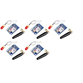 TECNOULAB SIM800L V2.0 5V Quadband GSM GPRS Wireless Module with Antenna Cable Cover Pack of 5