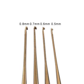 4pcs Crochet Hooks Set Ergonomic Lace Crochet Hook Steel Crochet Needle for Craft Beginners (0.5-0.8mm)