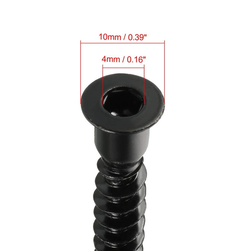 sourcing map Furniture Confirmat Screw 7x69mm Hex Socket Wood Screws