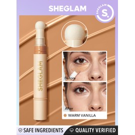 SHEGLAM Complexion Boost Concealer Sponge-Head Applicator Matte Liquid Concealer Long Lasting Brightening Color Corrector Weightless All-Day Long Lasting Hydrating Concealer-Warm Vanilla