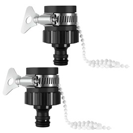 16 mm Universal Tap Connector,2 PCS Garden Hose Pipe Adapter Rubber Stainless Steel Hose Adapter Adjustable Stainless Steel Collar with Stainless Steel Fitting Clamp for 15mm-20mm Diameter Tap