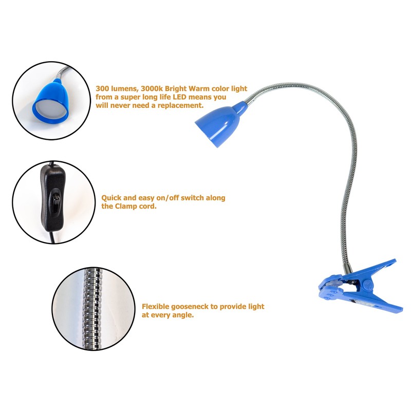 Newhouse Lighting LED Clip on Light/Clamp Lamp/Reading Book Light for