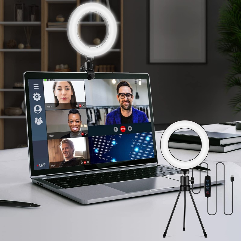 Sancheay Video Conference Lighting Kit, LED Ring Light for Webcam
