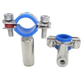 Stainless Steel Adjustable Pipe Bracket Clamp - Wall/Ceiling Mount Support for 25mm (3/4 Inch) Pipe, Heavy-Duty Rust-Proof Brackets, Female Type, 2 Pack