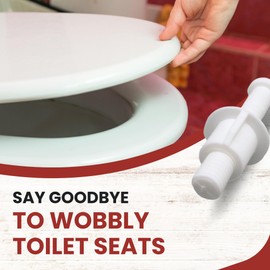 Gadgetime USA Toilet Seat Screws Hinge Bolt & Nut Kit - Durable Plastic Toilet Seat Accessories - Universal Fit for Top Mount Toilet Seat Hinges - Easy Installation, No Rust - Pack of 2