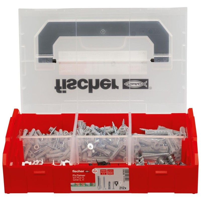 fischer FixTainer SX-Plus Dowels, Screw and Hook Box, Dowel Set