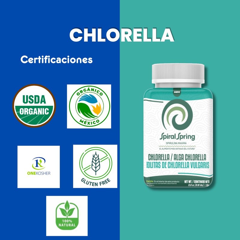 Organic Chlorella Algae 100% Natural, Jar with 75 Grams in