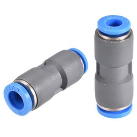 TA-VIGOR 8mm to 6mm Straight Union Push to Connect Fittings, 2 Pack Quick Release Pneumatic Tube Reducer Air Line Connector for Compressor Vacuum System