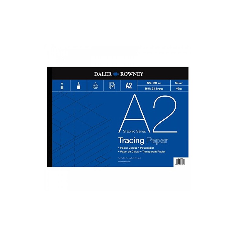 Daler-Rowney Graphic Series, Tracing Paper, Smooth Surface, 60 gsm, 40lb,