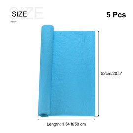 sourcing map Crepe Paper Roll 1.6ft Long 20.5 Inch Wide for Wedding Ceremony Various Large Festivals Decoration, Lake Blue 5pcs