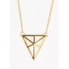 Magic Metal Cage Pyramid Necklace Gold Tone Geometric Triangle NH62