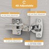 Furniware Pack of 2 Soft Close Cabinet Hinges, Middle Stop