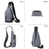 VARLIVOO Mens Sling Bags Shoulder Bag Chest Bag with USB