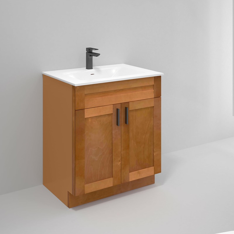 Maple Shaker Sink Base Bathroom Vanity 24"/30"/36" Width (30" Width)