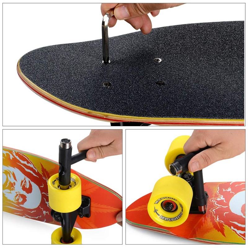 TRIXES Black 5 Way Scooter/Skateboard/Longboard Tool with Key Turner