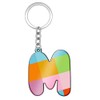 Soul-Cats Key Ring Letters Colourful Checked A-Z Initials Alphabet, m