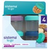 Sistema 4-Piece Salad Dressing and Condiment Containers with Lids for