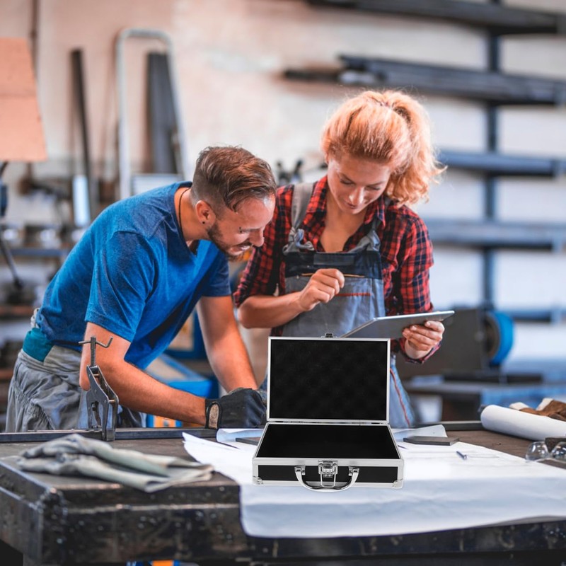 Vaguelly Portable Aluminium Tool Storage Box with Lock, Multi-Functional Handheld