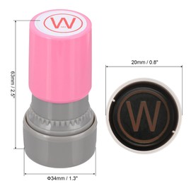PATIKIL Letter Stamps Self Inking, 2Pcs Alphabet W Character Teacher Ink Initial Stamp with Refill Ink for Class Notebook Scrapbooking DIY Craft, Pink