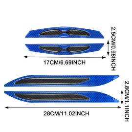 TOMALL 6Pcs Reflective Car Door Edge Guards Door Anti-Collision Strip Sticker Carbon Fiber Safety Warning High Night Visibility Reflect Door Corner Bumper for Side Fender Body Stickers Decor (Blue)