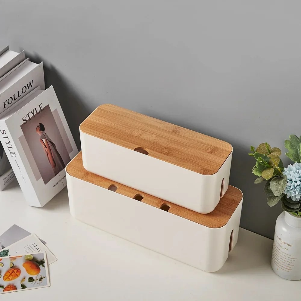 bamboo cable management box