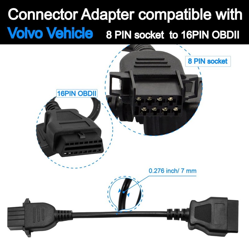 GOLITON OBD2 8 Pin Cable Truck Heavy Duty Diagosis Cables
