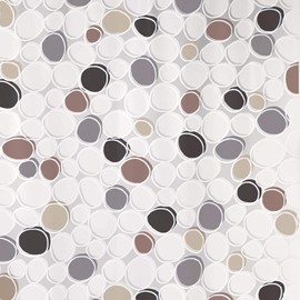 Spirella Dido PEVA Opaque Plastic Shower Curtain, 180 x 200 cm, Black/ Grey/ Brown/ White