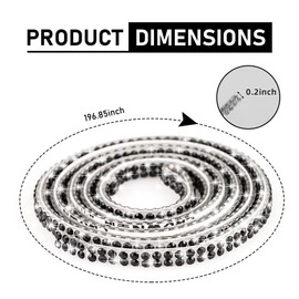 taluoka Bling Car Decor Decal, Self Adhesive Crystal Rhinestone Ribbon, Durable Car Crystal Door Sticker, Interior Exterior Decoration for Long-Lasting Brilliance (Black)