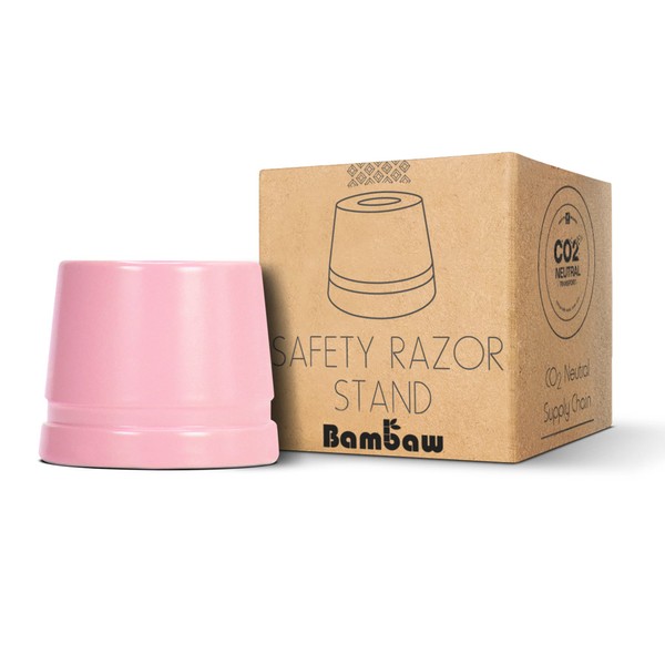 Bambaw Pink Safety Razor Stand | Razor Holder Shave Stand | Shaver Holder Stand fits all Bambaw Metal Safety Razors | Double Edge Razor Stand | Razor Stand Holder | Shaving Stand