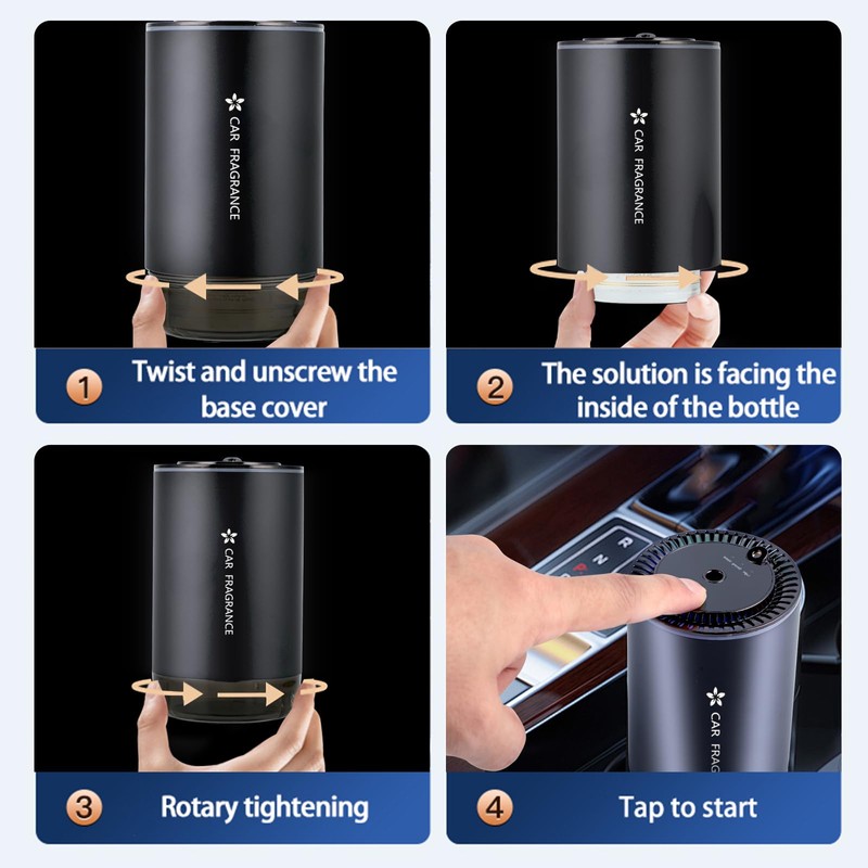 Smart Car Air Freshener Diffuser with Starry Sky Projection and