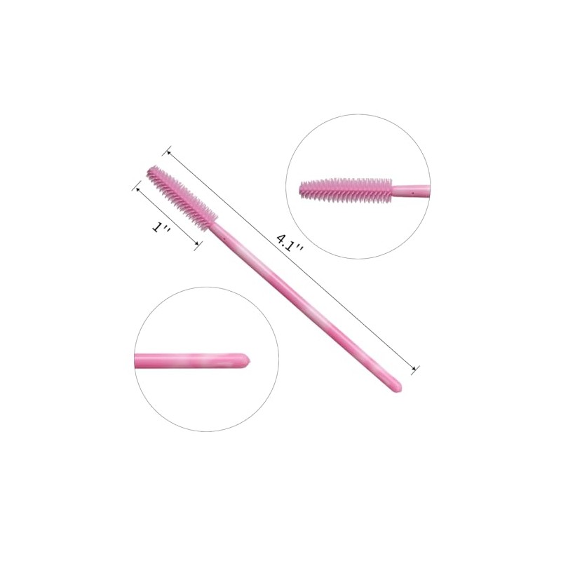 50Pcs Varita de Máscara de Silicona, Cepillos Desechables para Pestañas,