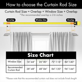 Meriville Double Wrap Around Blackout Curtain Rod Set - 1-inch Diameter Front Rod and 5/8-inch Diameter Back Rod, 84-120 Inch Adjustable, Pewter Finish