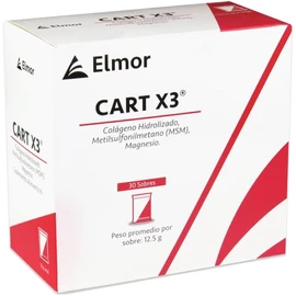 Cart X3 - Suplemento Alimenticio con Colágeno Hidrolizado, MSM y Magnesio (30 Sobres, Sabor Cítrico) - Apoya la Salud Articular y de la Piel, Sin Conservantes
