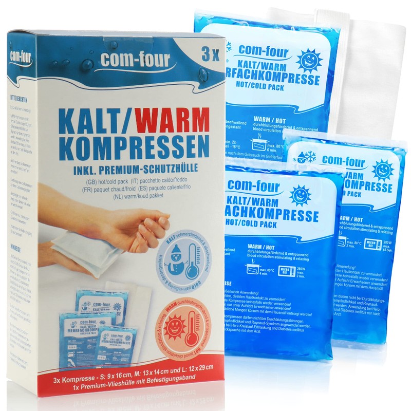 com-four® Multi-Purpose Compresses, for Hot and Cold Applications, with Fleece