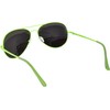 Stylish Aviator Sunglasses Mirror Lens Green Neon Metal Frame Spring