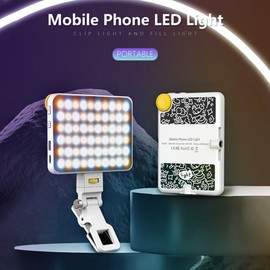 5W Photography Lamp Bi-color LED Light Pocket Vlog Light 2500K-9000K Color Temperature Dimmable with 60 LED Beads 1/4in Threaded Holes 2000mAh Battery Built in for Live Streaming Home Studio Comercial Photography