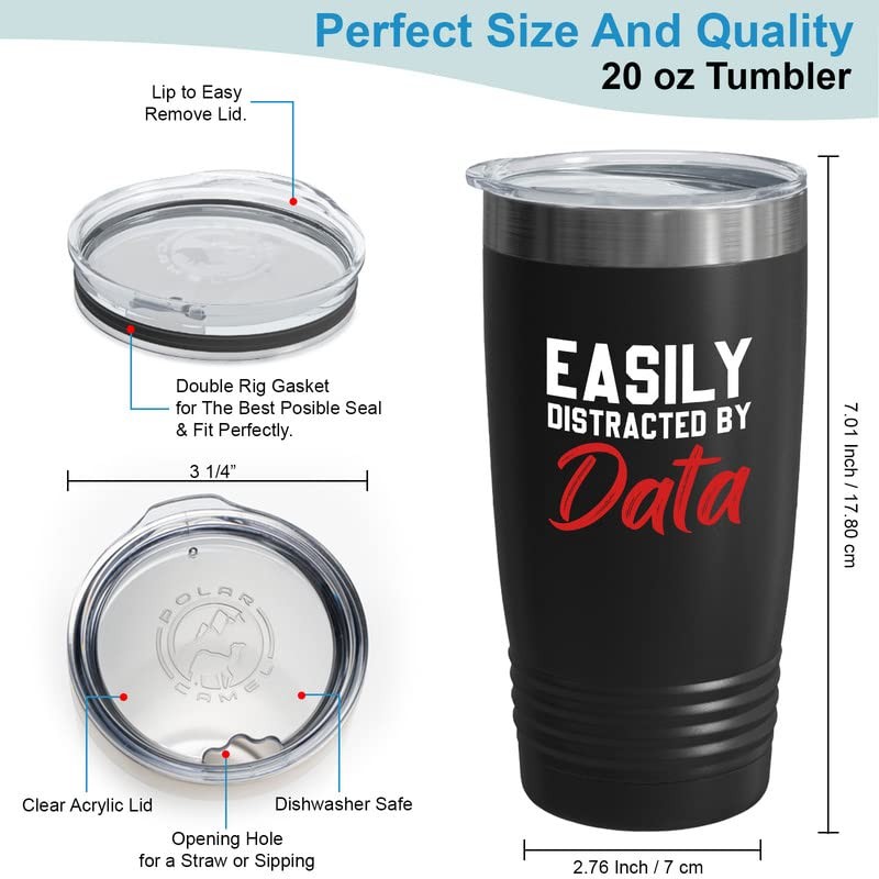 Data Scientist Black Viking Tumbler 20oz - Easily Distracted By