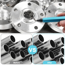 LURICO Universal deburring tool, deburring metal with 10 replacement blades, 360° rotating hand deburrer, metal, metal handle, hand deburrer for 3D printer, plastic, aluminium