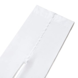 MdnMd 1 Pack Dance Ballet Tights for Little Girls Convertible Footless Ballet Legging Stocking Pantyhose (White, Child Age 6-8)