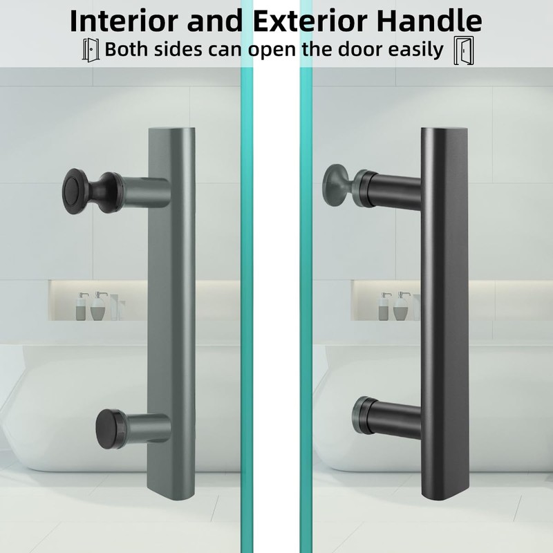 Shower Door Handle 145mm Hole to Hole Stainless Steel Door