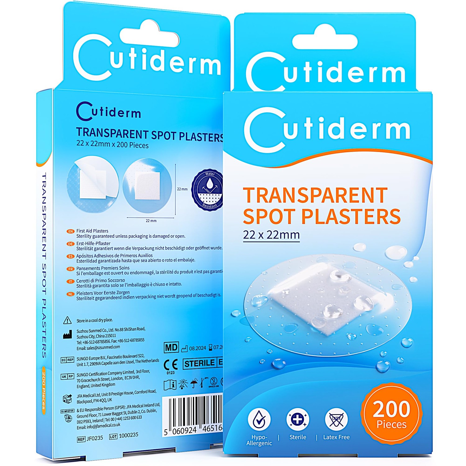 Cutiderm Transparent Small Round Spot Plasters 22 x 22mm 200 Plasters ...