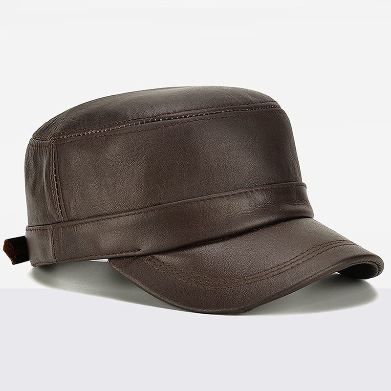 ANMIDA 100% Cowhide Cap, Leather, Work Cap, Men's Cap, Genuine