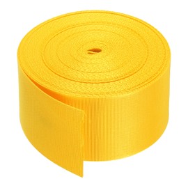 sourcing map Flat Nylon Webbing Strap 2 Inch 10 Yards Polypropylene Webbing Corn Yellow for Backpack, Luggage-rack, Outdoor Climbing, DIY Craft