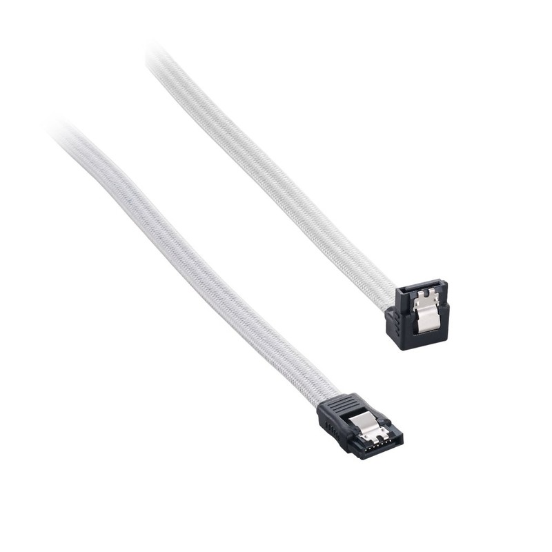 CableMod ModFlex Sleeved Right Angle SATA 3 Cable (White, 60cm)