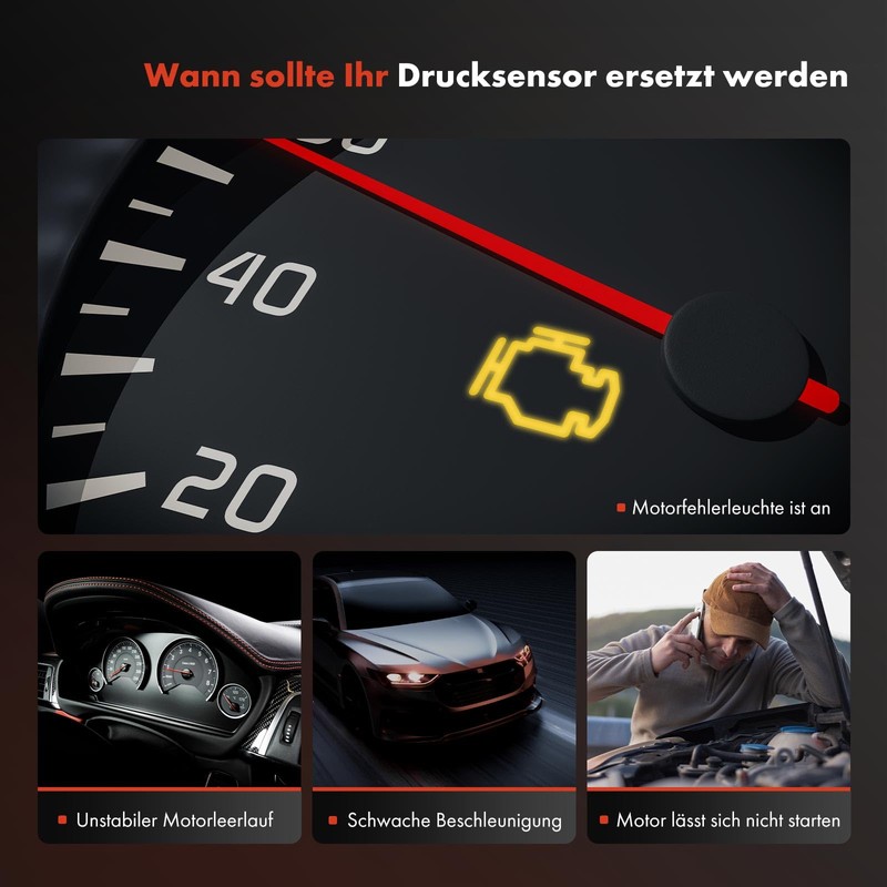 Frankberg Drucksensor Sensor Druckluftanlage 3-polig Kompatibel mit Iveco Eurocargo 1991-2024