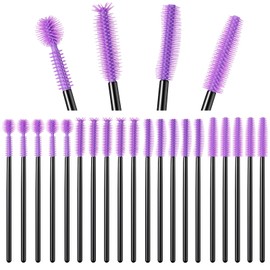 RimCereal 20 Pcs Nook and Cranny Sewing Machine Cleaning Brushes, Reusable Silicone Dense Bristles Cleaning Brushes for Sewing Machine Internal and Spool Area (Black, Purple)