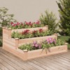vidaXL Solid Wood Fir Raised Garden Bed, 47.2"x47.2"x22", Multi-Level Design