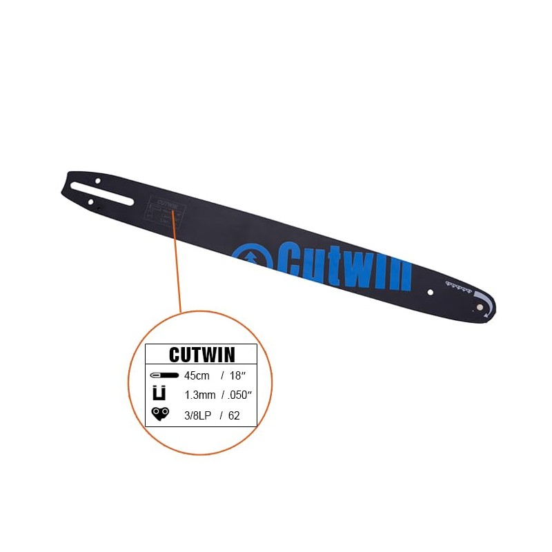 CUTWIN 18 Inch Chainsaw Chain Kit,3/8" LP Pitch 0.050" Gauge